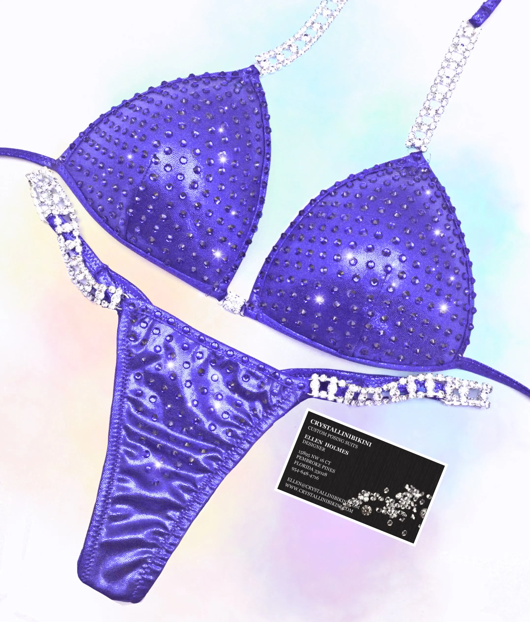 3/8"  crystal scatter NPC competition bikini