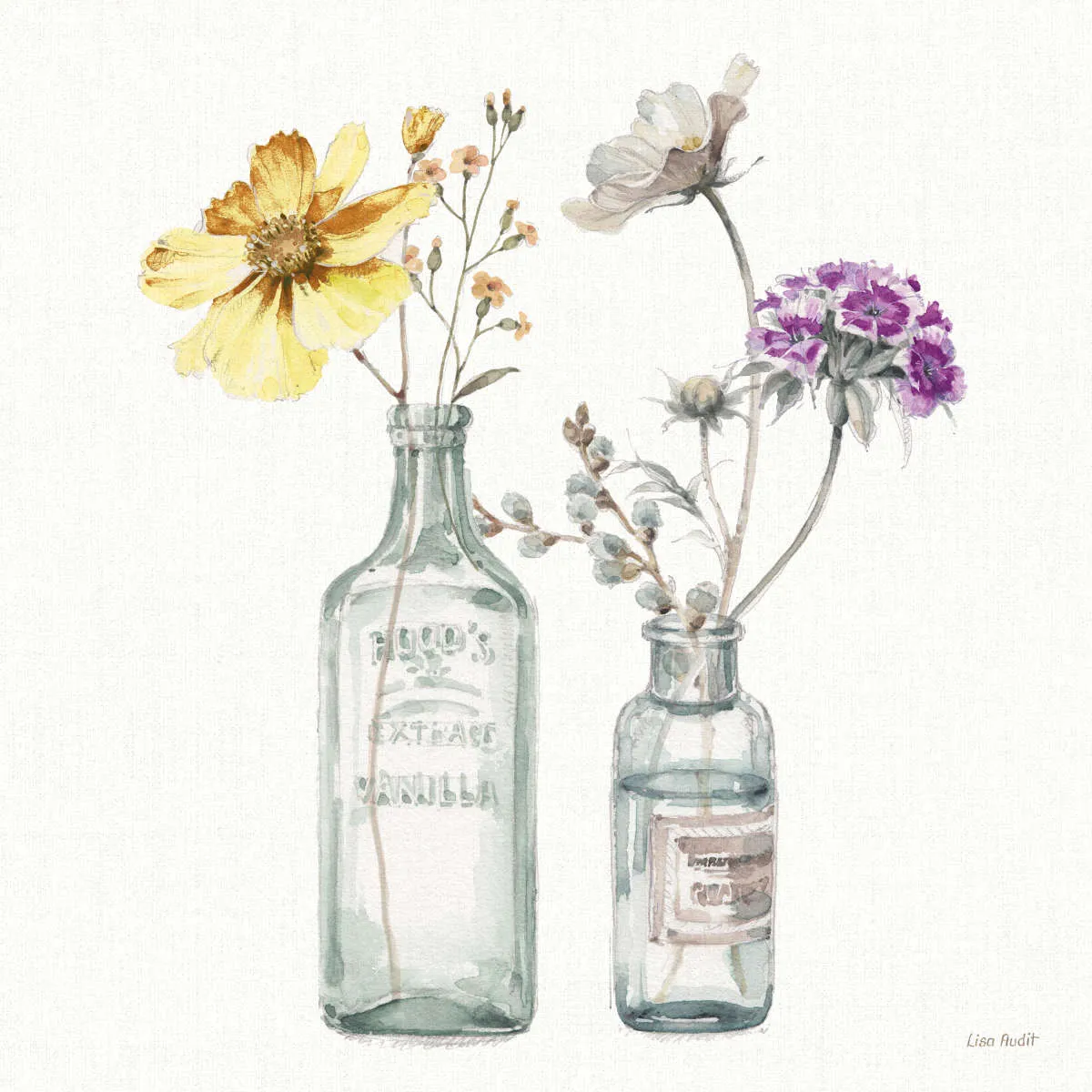 A Country Weekend Yellow Purple Wall Art