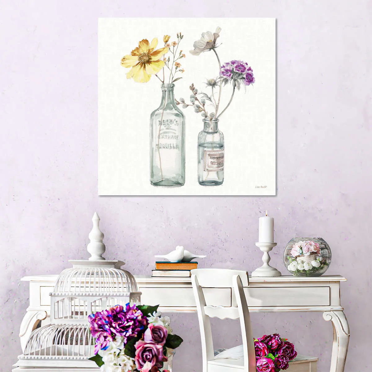 A Country Weekend Yellow Purple Wall Art