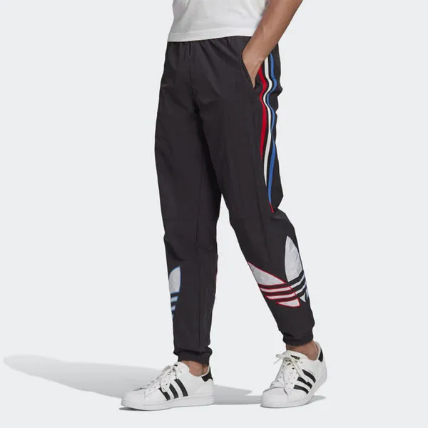 adidas originals Tricol Swtpant Contrasting Colors Stripe Logo Bundle Feet Sports Pants Black