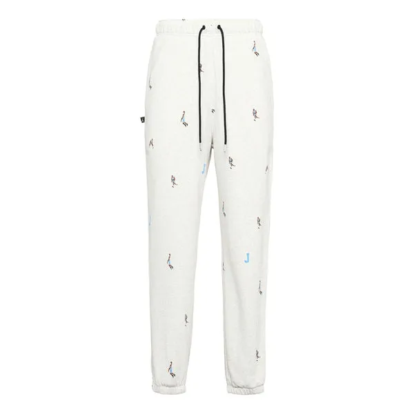Air Jordan Essentials Funny Pattern Knit Bundle Feet Sports Pants 'White', White