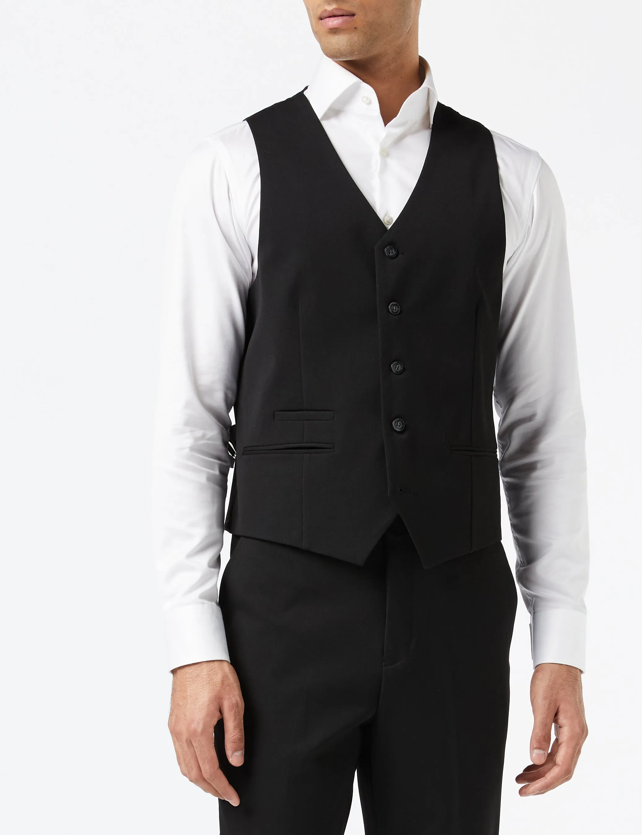 BLACK CHINESE GRANDAD COLLAR SUIT