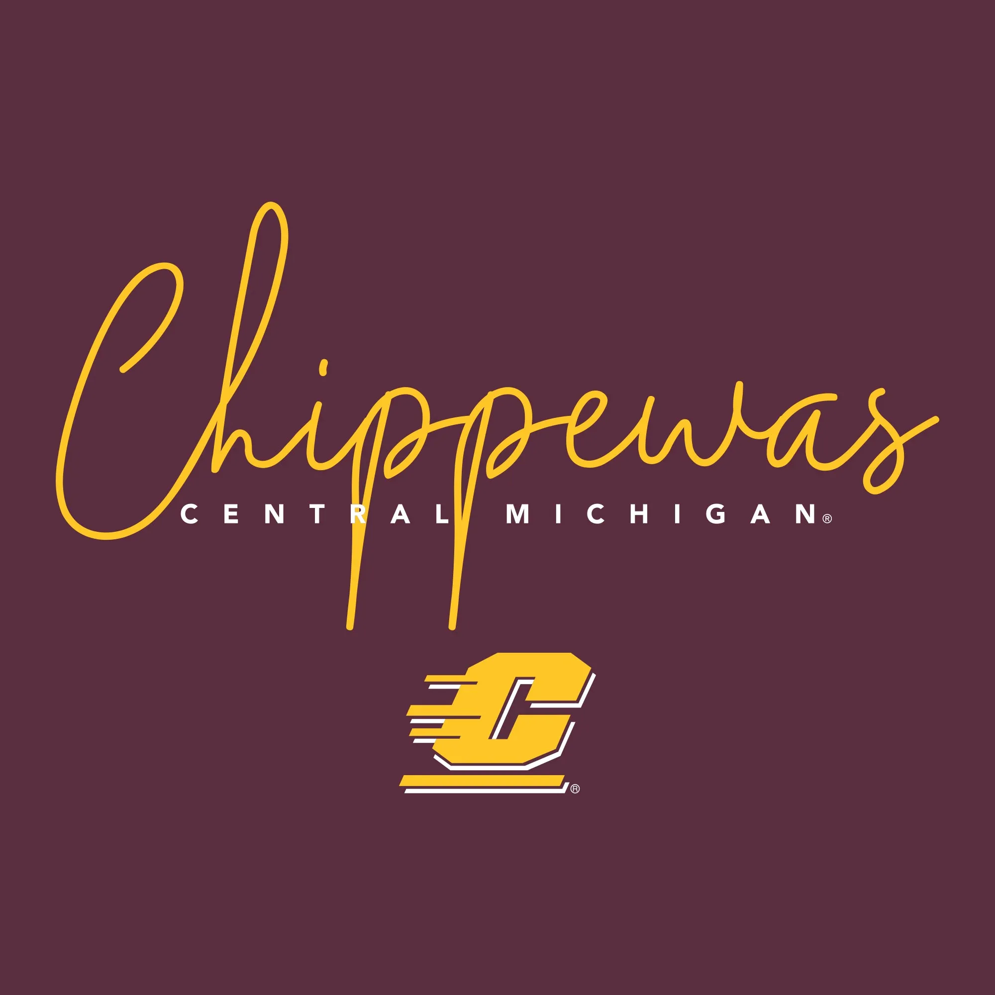 Central Michigan Thin Script Women's T-Shirt - Maroon
