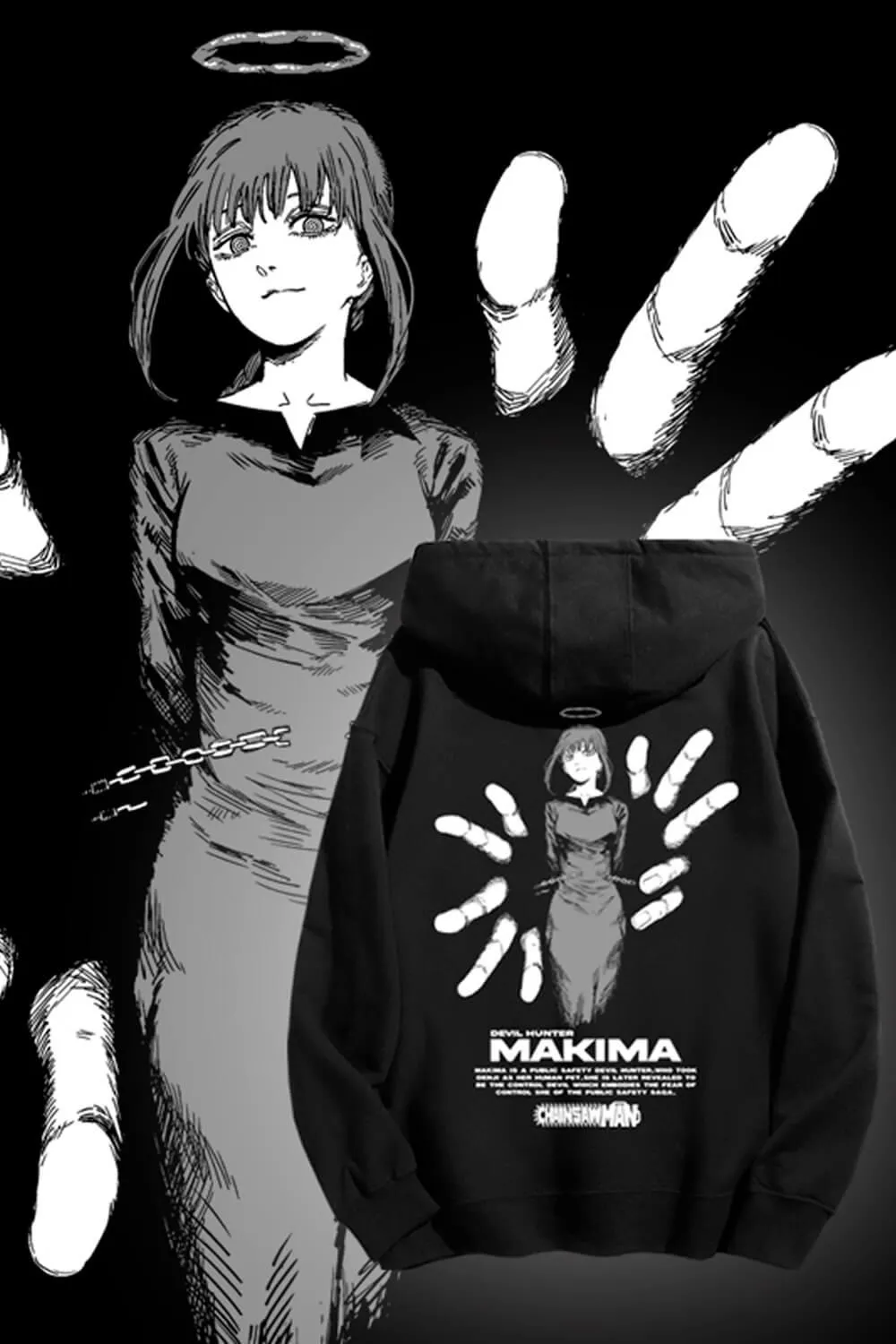 Chainsaw Man Makima Hands Aesthetic Hoodie