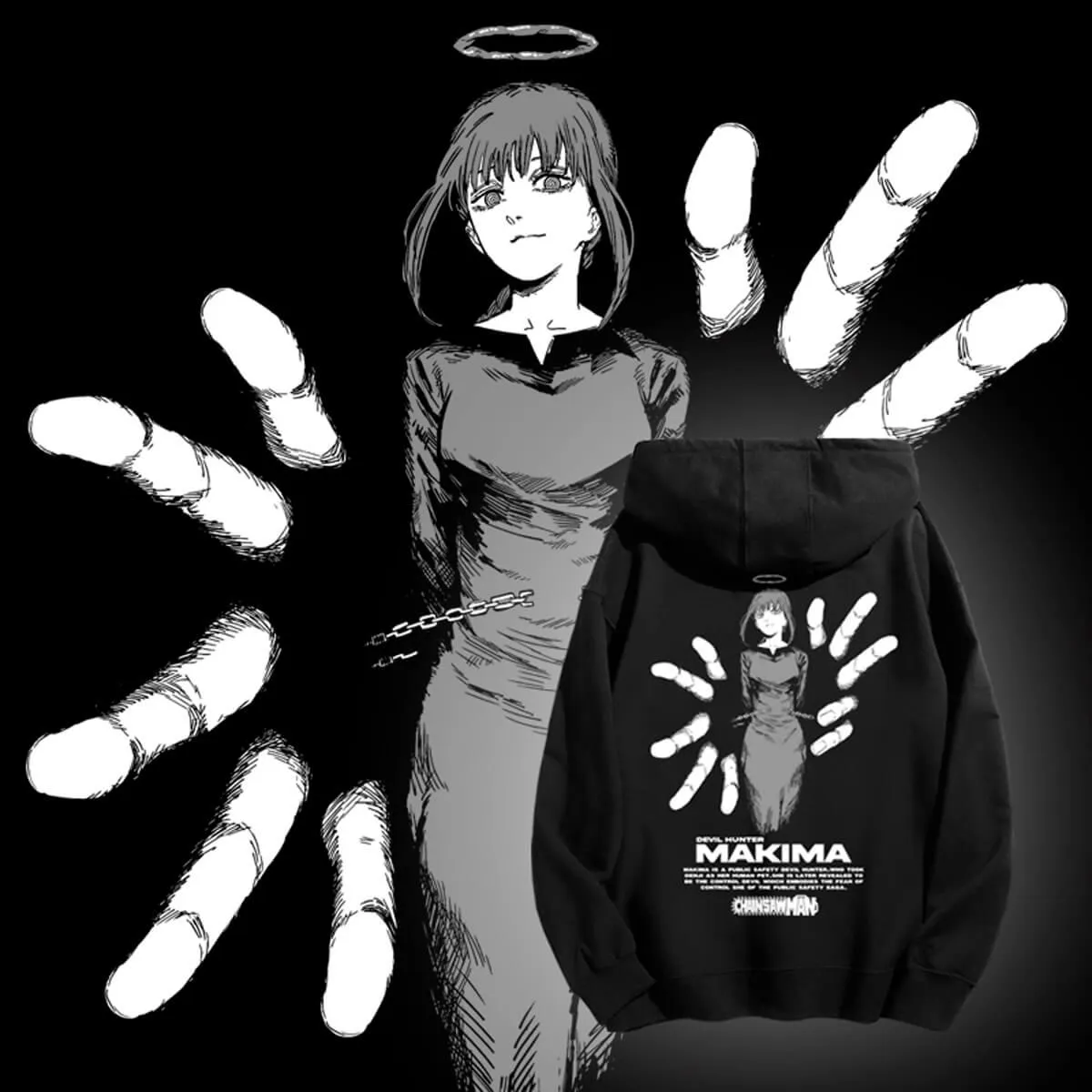 Chainsaw Man Makima Hands Aesthetic Hoodie