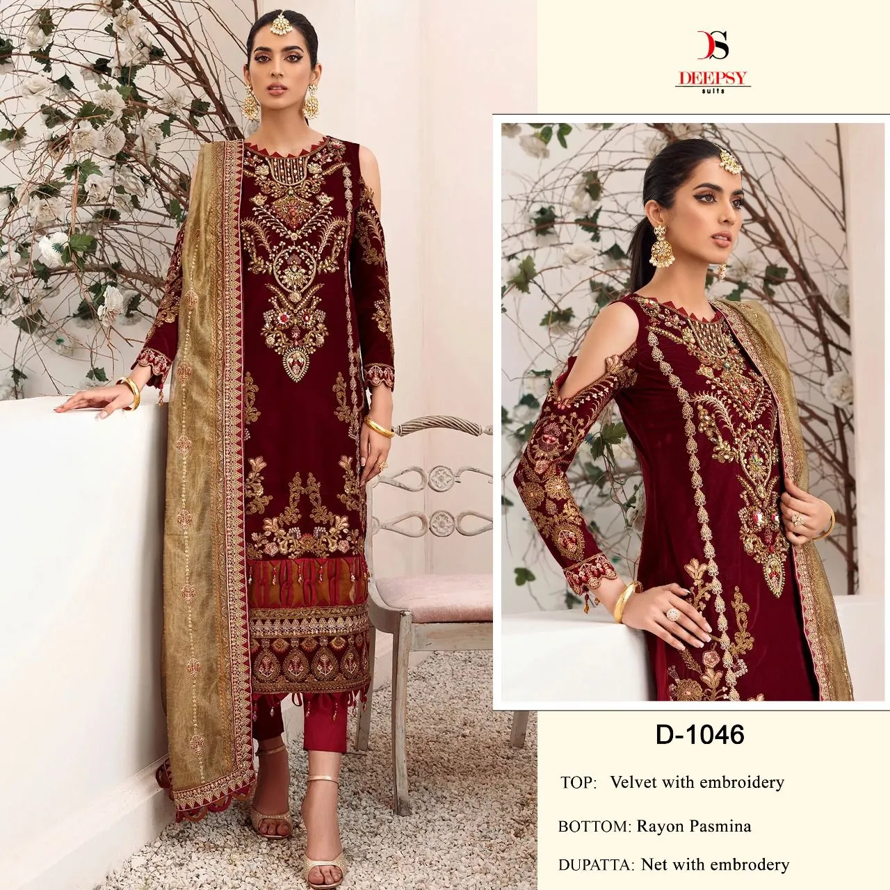 DEEPSY SUITS D.NO: 1046 VELVET SUIT