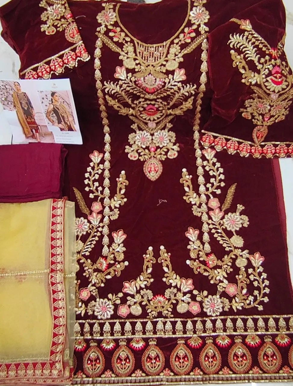 DEEPSY SUITS D.NO: 1046 VELVET SUIT