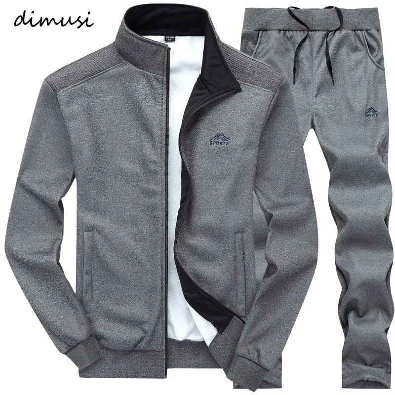 DIMUSI Men Sets Fashion Autumn Spring Sporting Suit Sweatshirt  Sweatpants Mens Clothing 2 Pieces Sets Slim Tracksuit hoodies