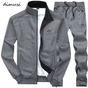 DIMUSI Men Sets Fashion Autumn Spring Sporting Suit Sweatshirt  Sweatpants Mens Clothing 2 Pieces Sets Slim Tracksuit hoodies