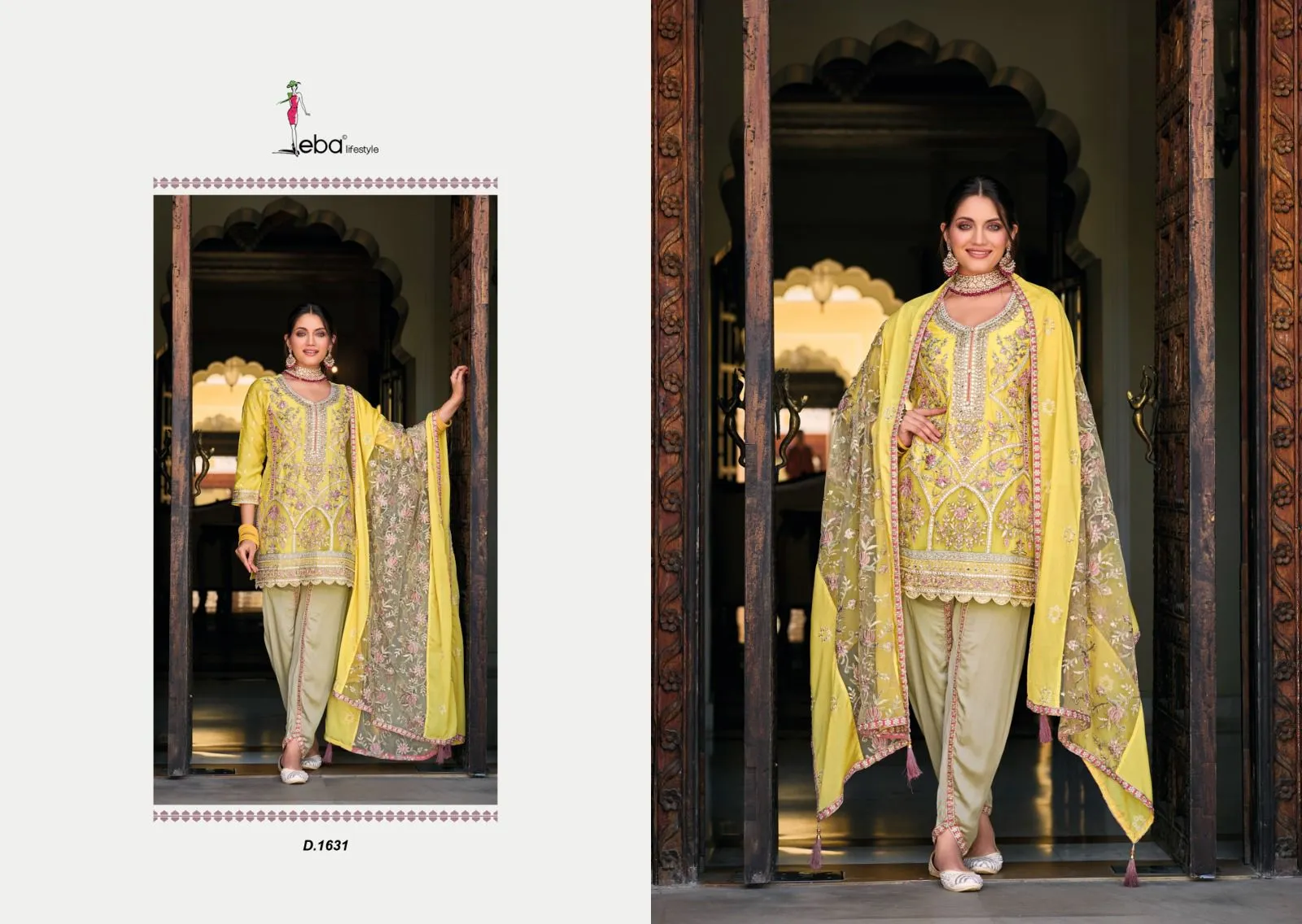 Eba Lifestyle Amber Chinon With Heavy Embroidery Designer Suite