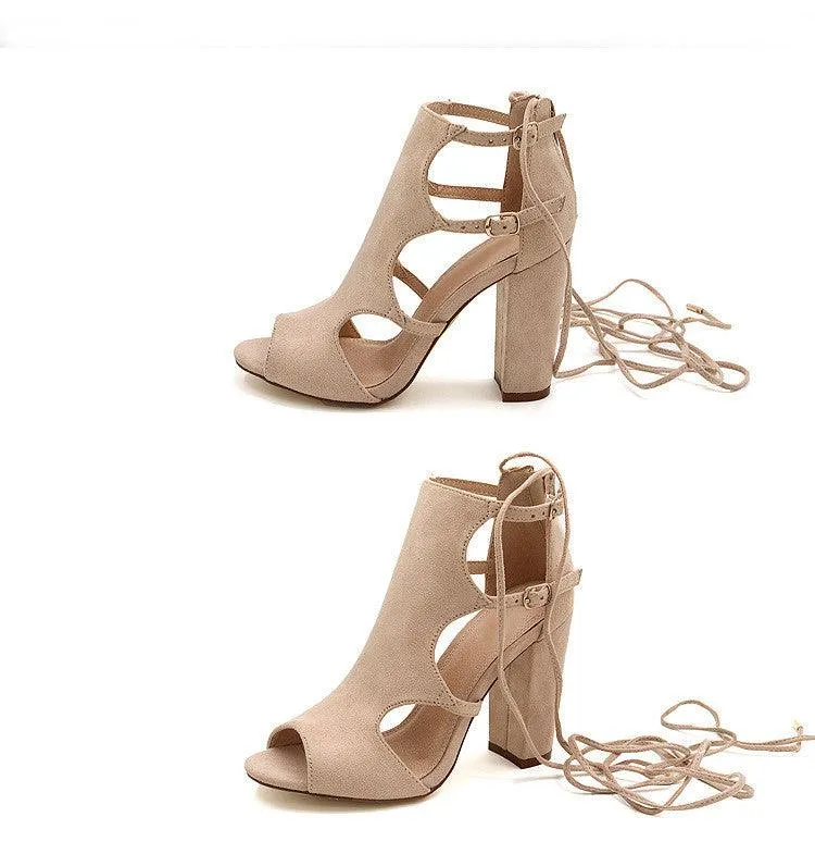 GLADIATOR LACE-UP OPEN TOE BOOTIE