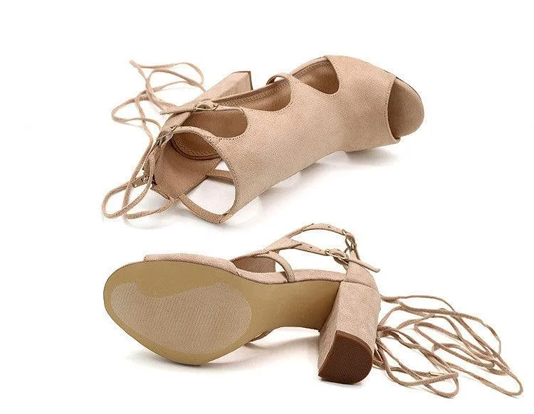 GLADIATOR LACE-UP OPEN TOE BOOTIE