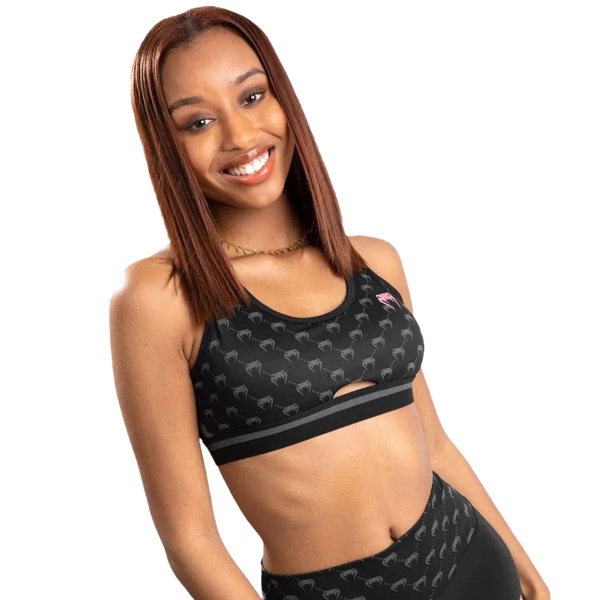 Gold Venum Monogram Sports Bra Black/Pink