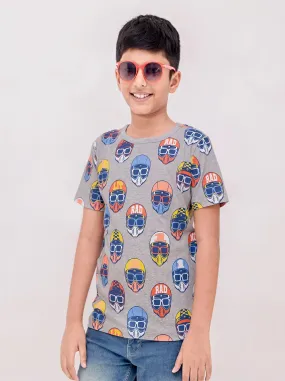 Grey Sports Pure Cotton Half Sleeves Tshirt
