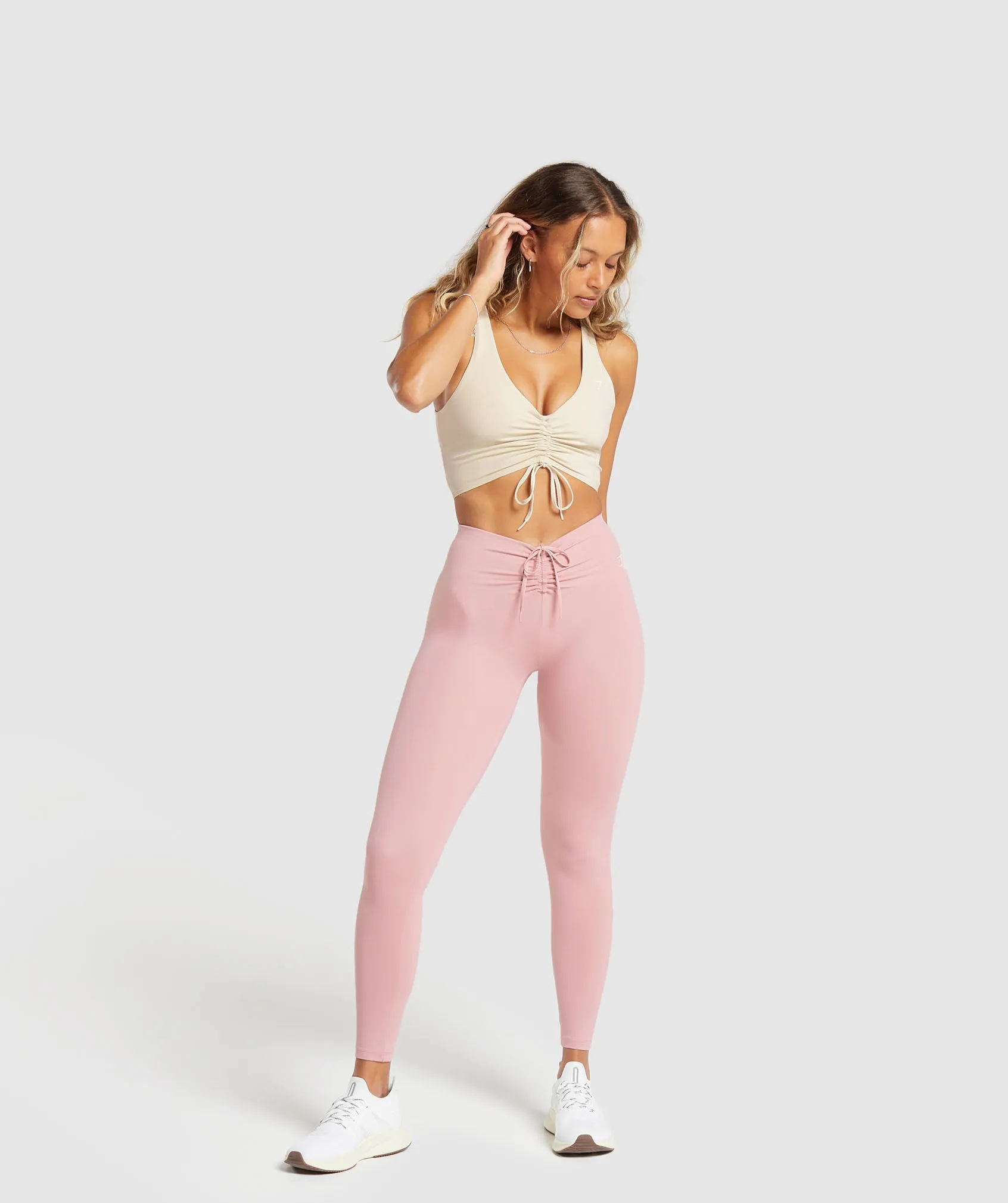 Gymshark Ruche Bralette - Ecru White
