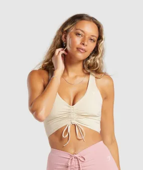 Gymshark Ruche Bralette - Ecru White