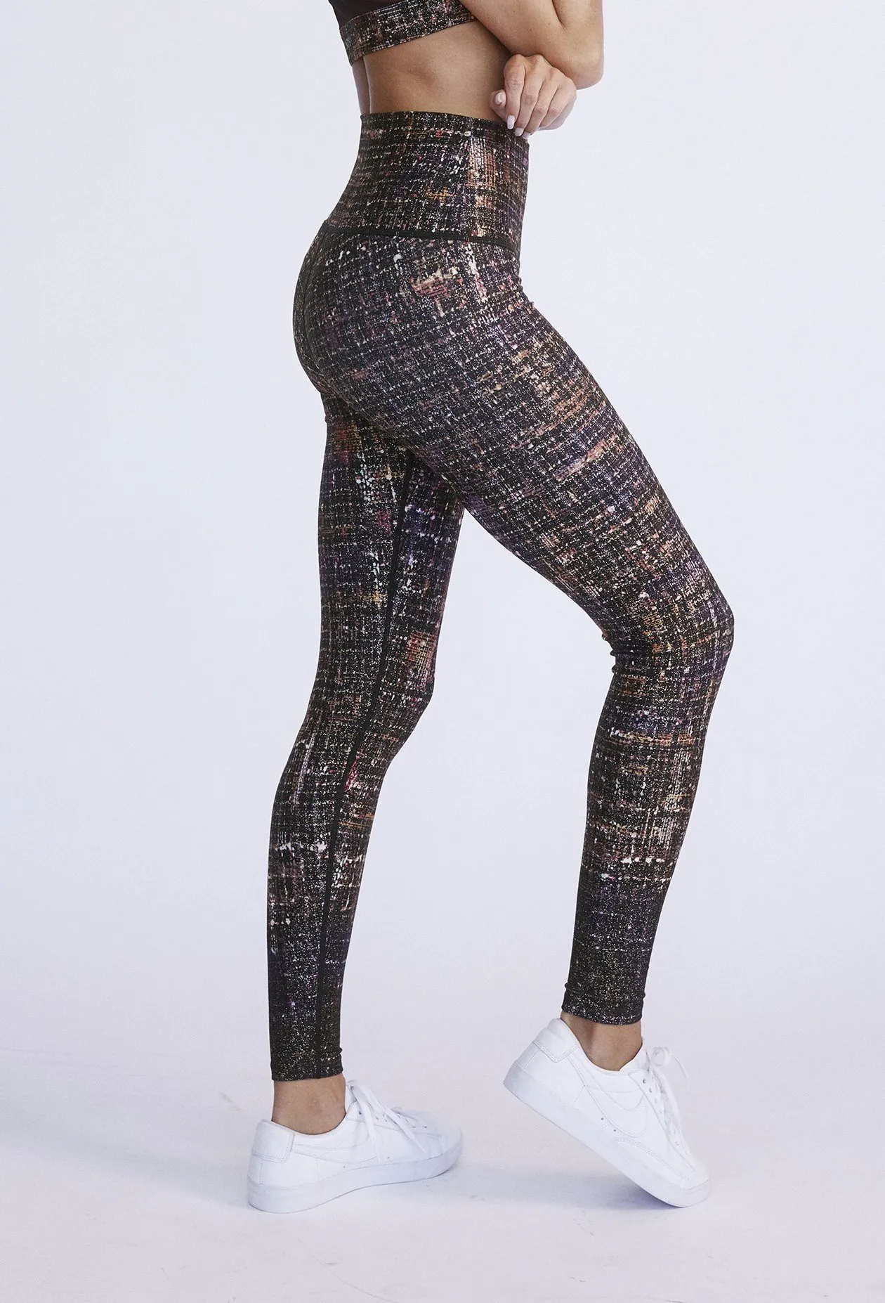 High Waisted Leggings Sunrise Tweed With Foil