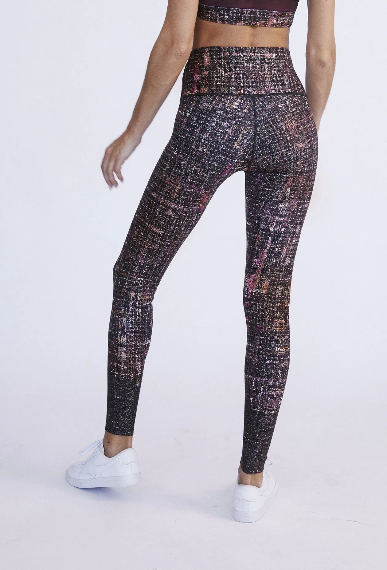 High Waisted Leggings Sunrise Tweed With Foil
