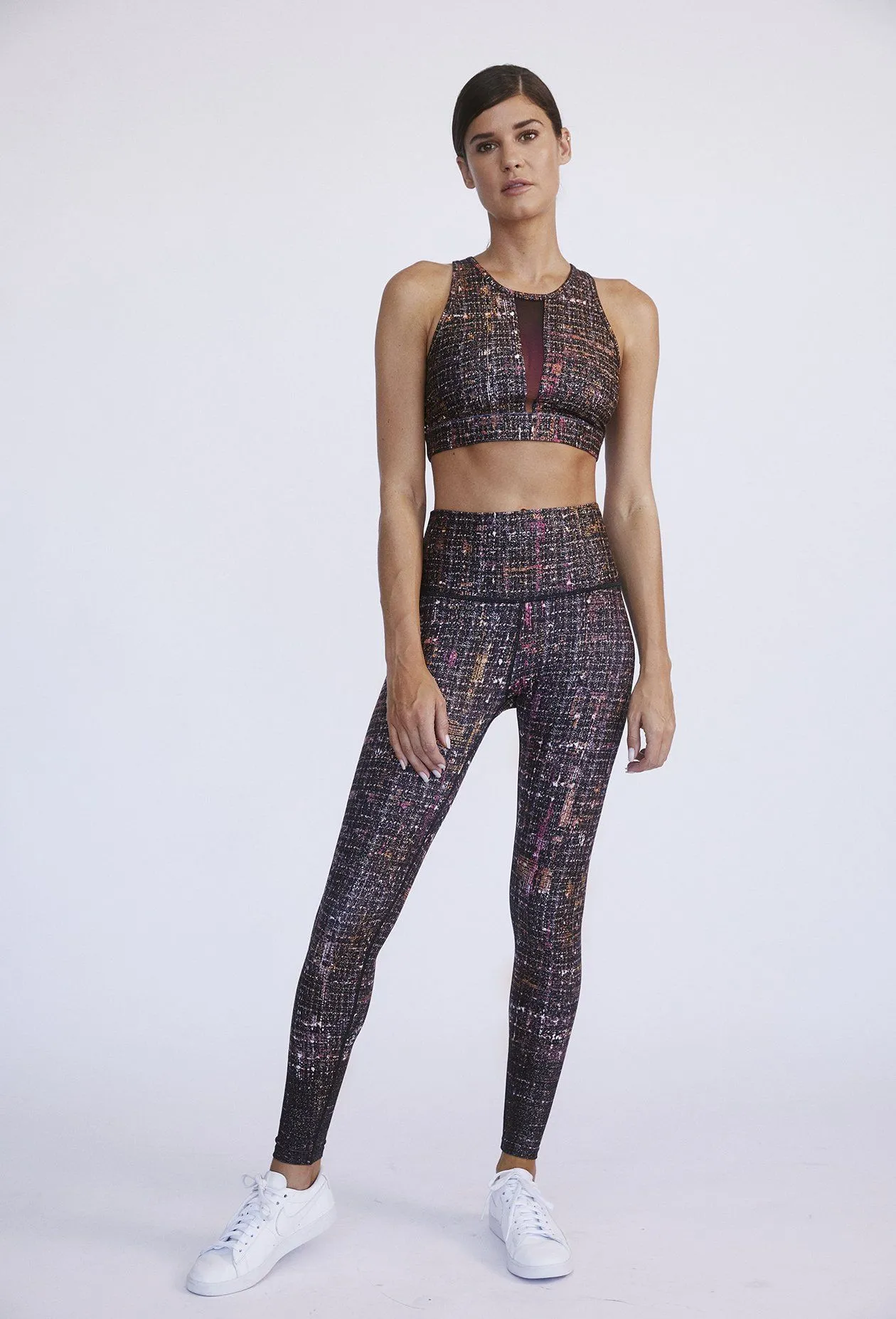 High Waisted Leggings Sunrise Tweed With Foil