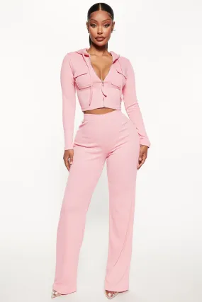 Knitted Hooded Cardigan Casual Loose Trousers Sports Two Piece Set