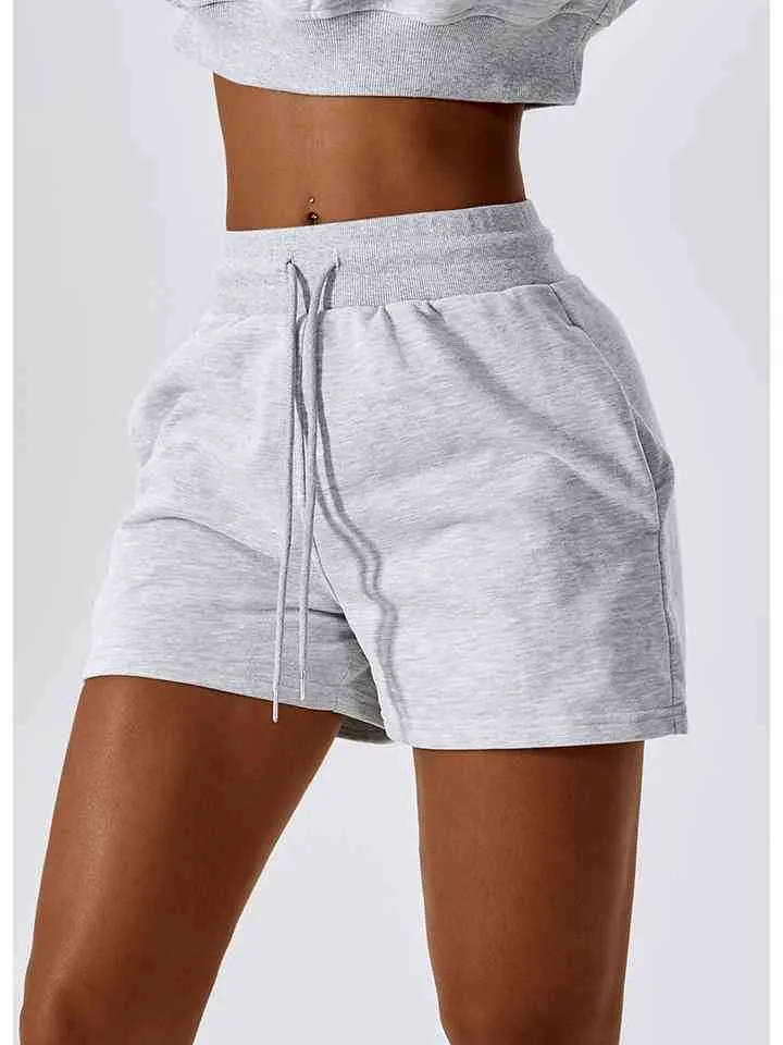 Ladies - Shorts - Drawstring Smocked Waist Sports Shorts