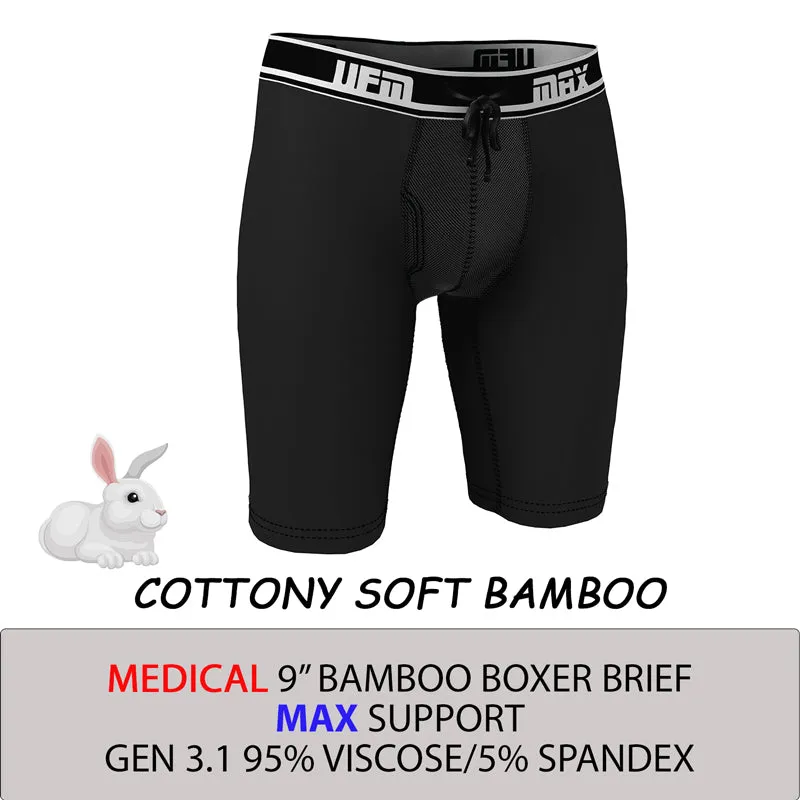 MAX Support 9 Inch Boxer Briefs Bamboo Gen 3.1 Black