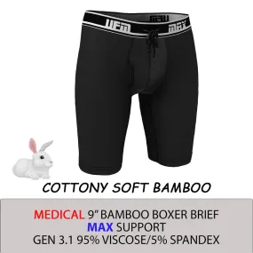MAX Support 9 Inch Boxer Briefs Bamboo Gen 3.1 Black