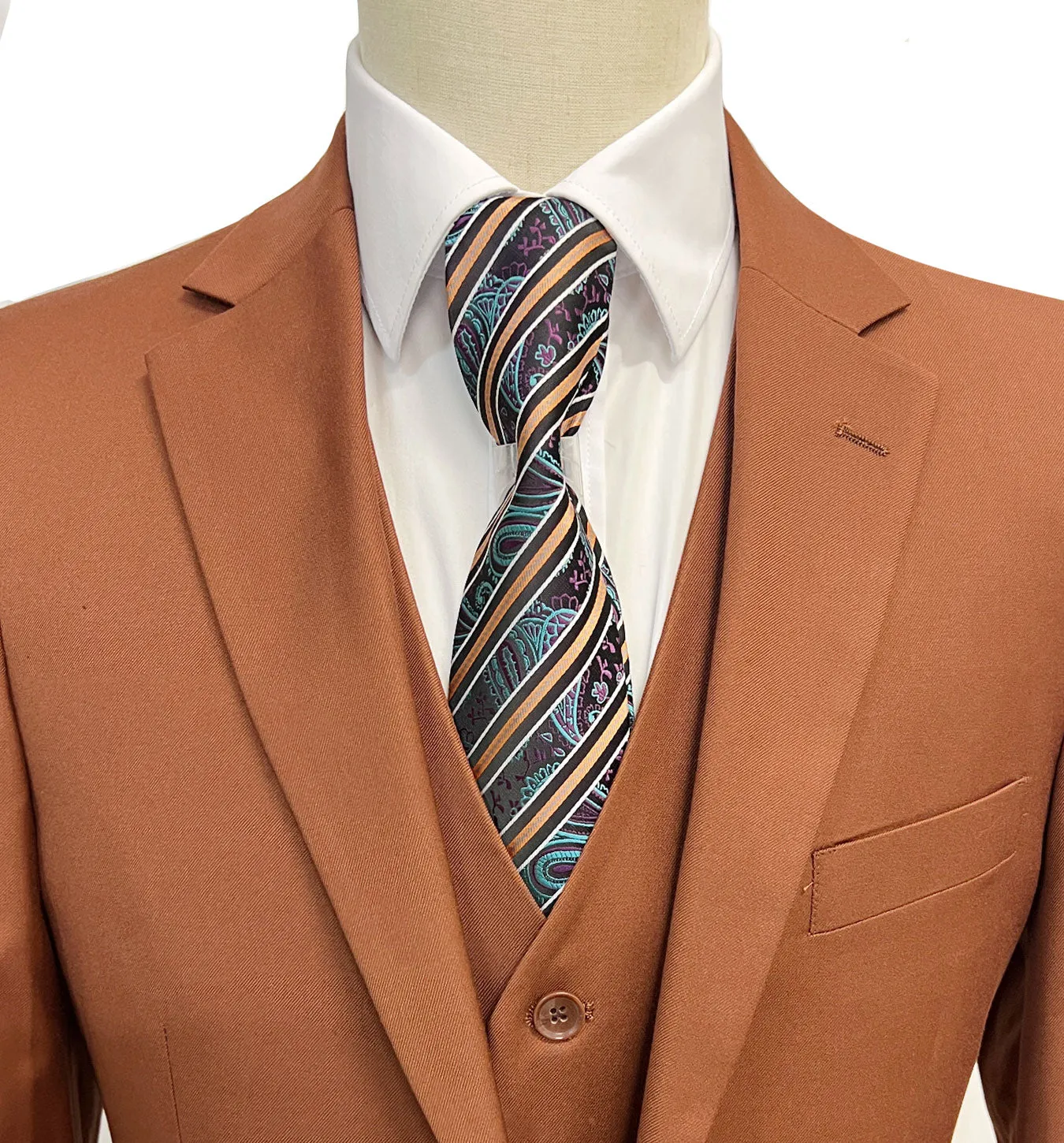Mazari Vested Suit - Paris Rust 1501