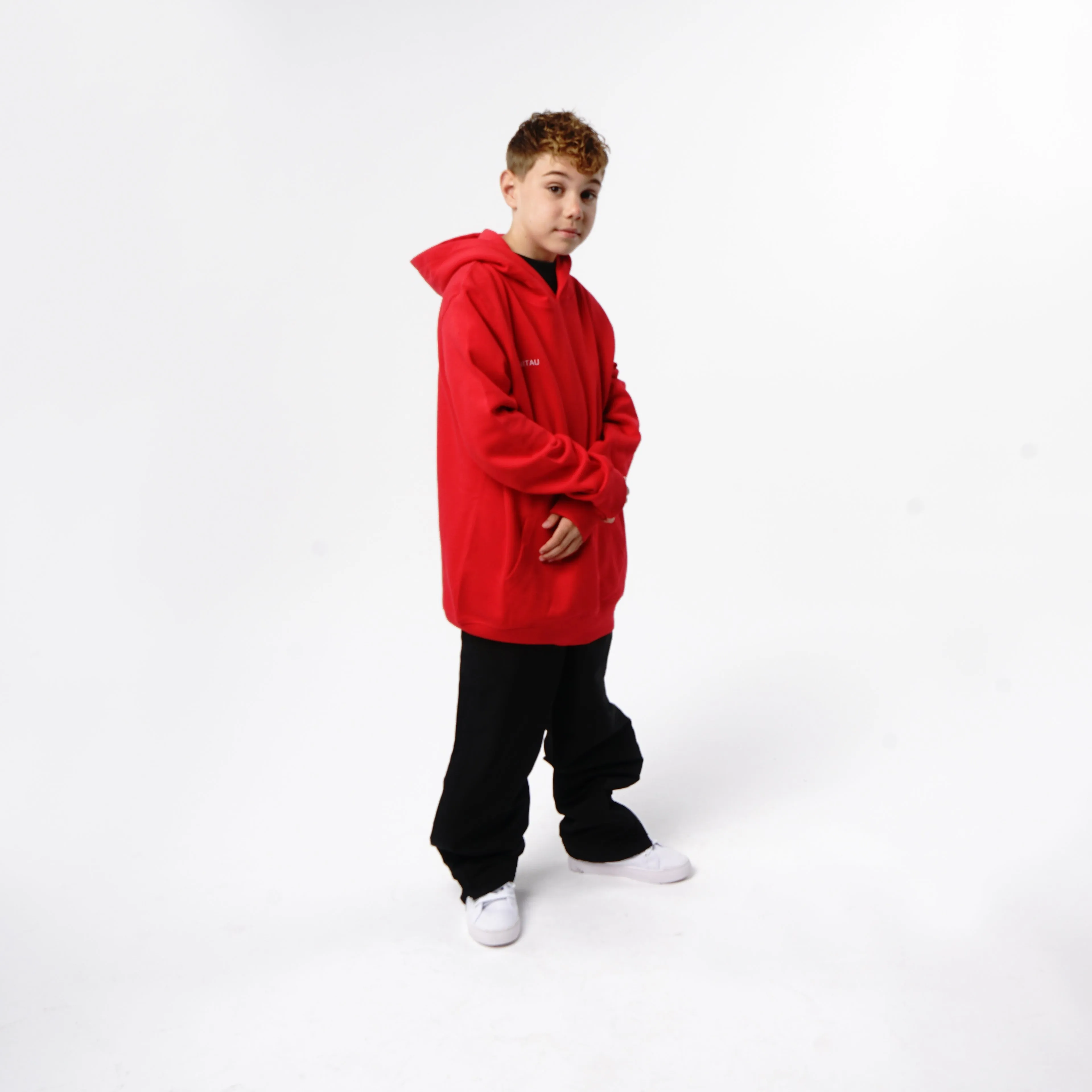 Omnitau Kid's Team Sports Organic Cotton Hoodie - Red