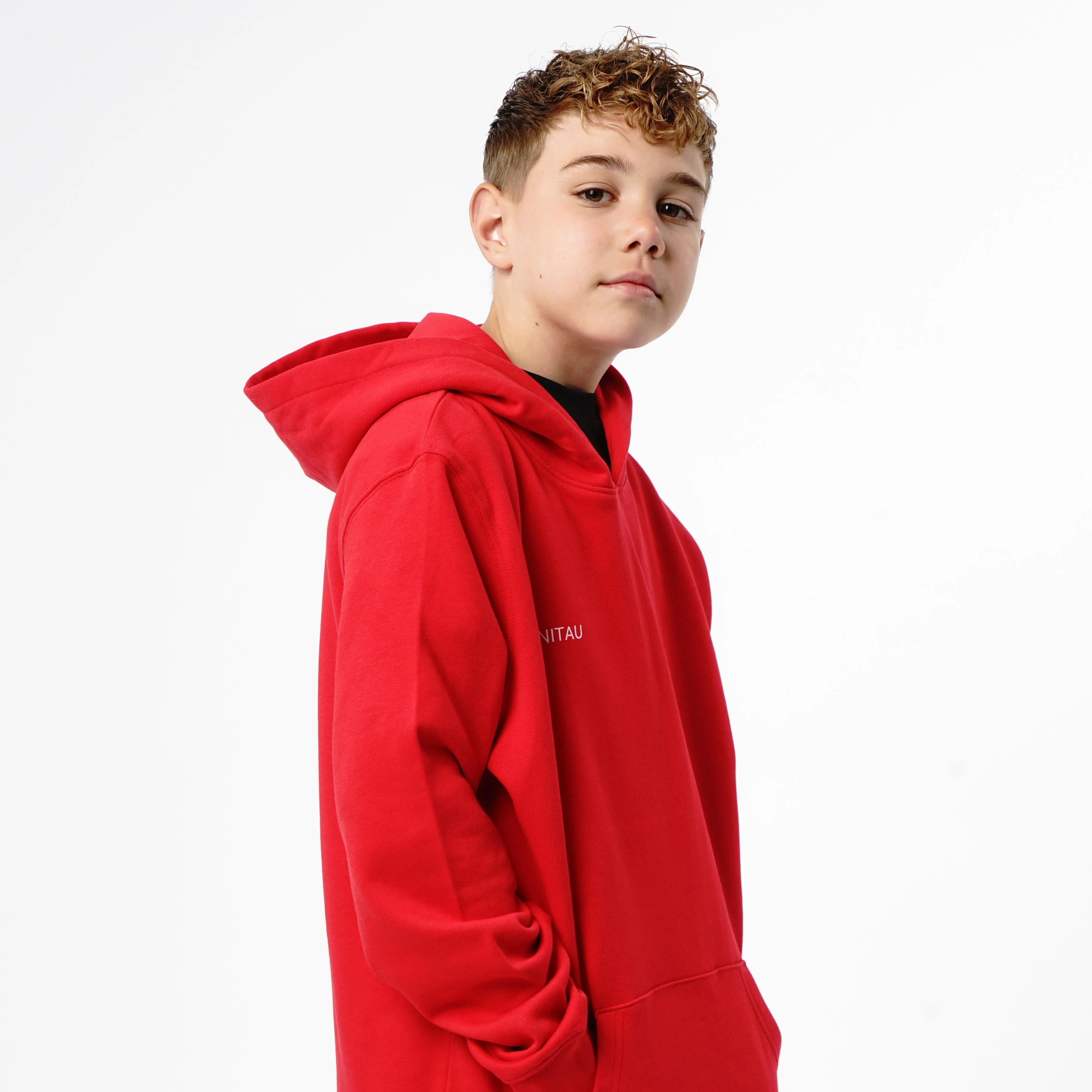 Omnitau Kid's Team Sports Organic Cotton Hoodie - Red