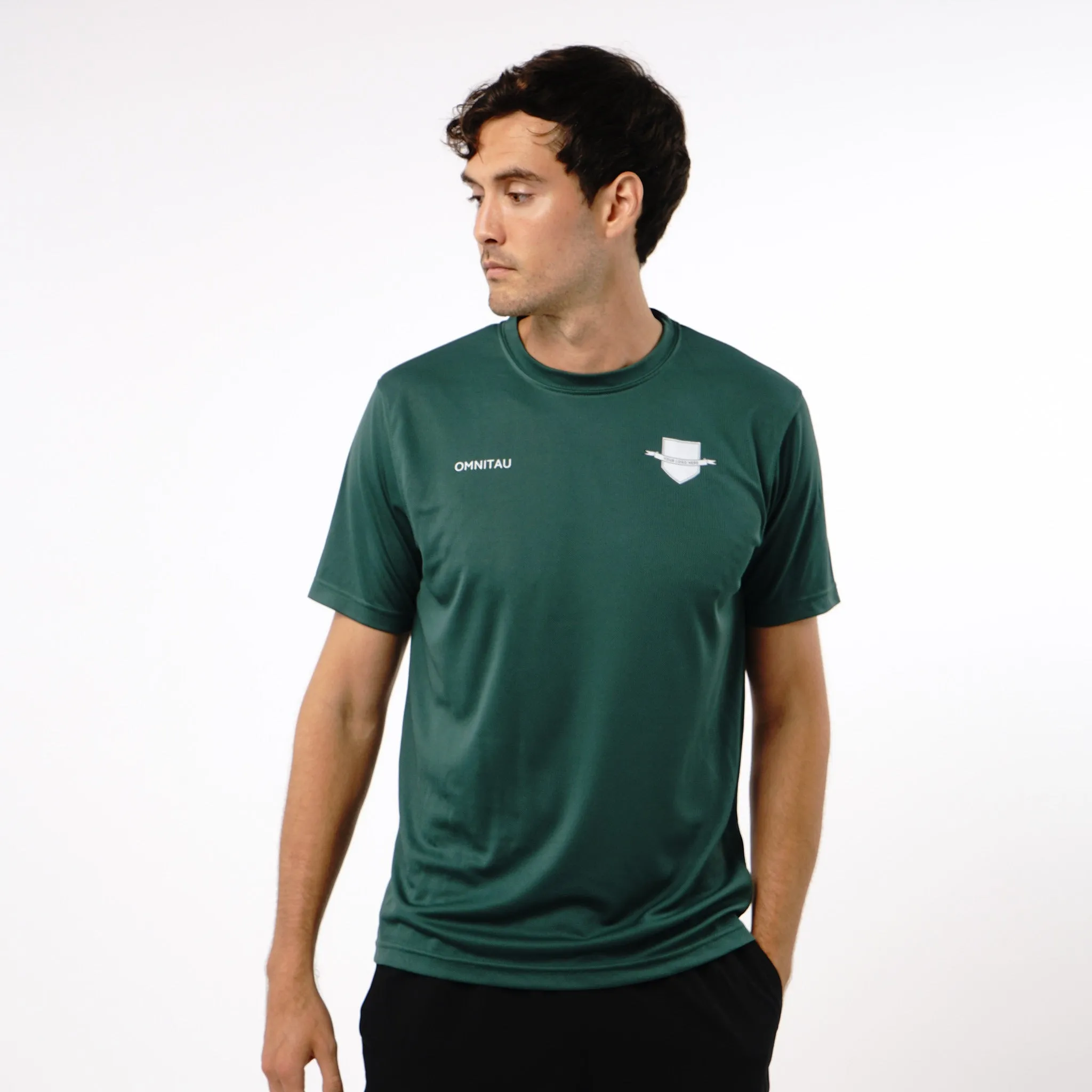 Omnitau Men's Core Multisport Crew Neck Playing Shirt - Bottle Green