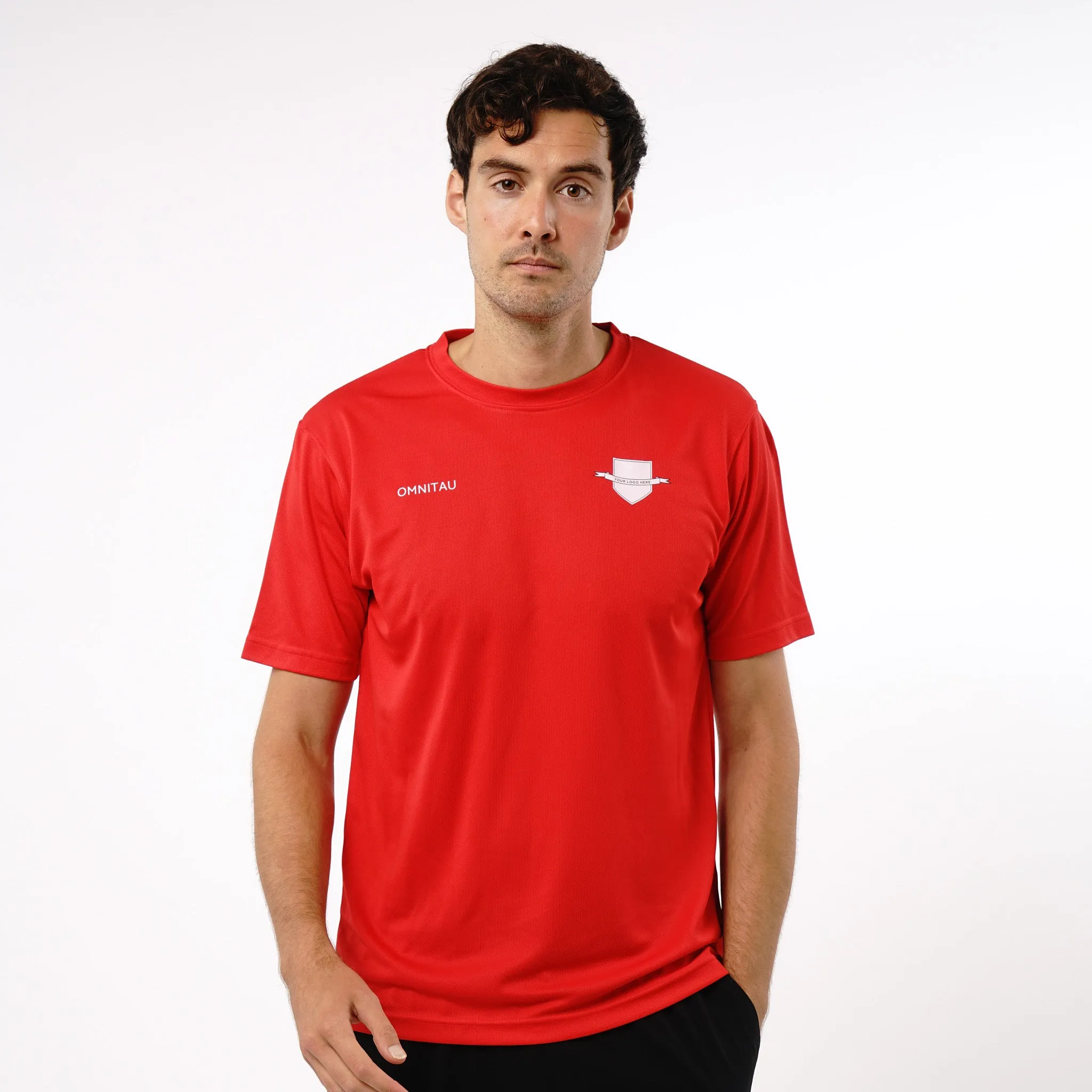 Omnitau Men's Core Multisport Crew Neck Playing Shirt - Red