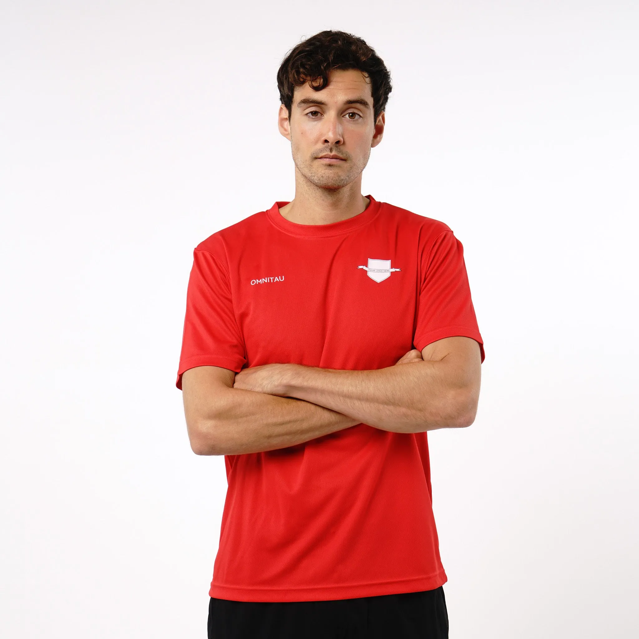 Omnitau Men's Core Multisport Crew Neck Playing Shirt - Red