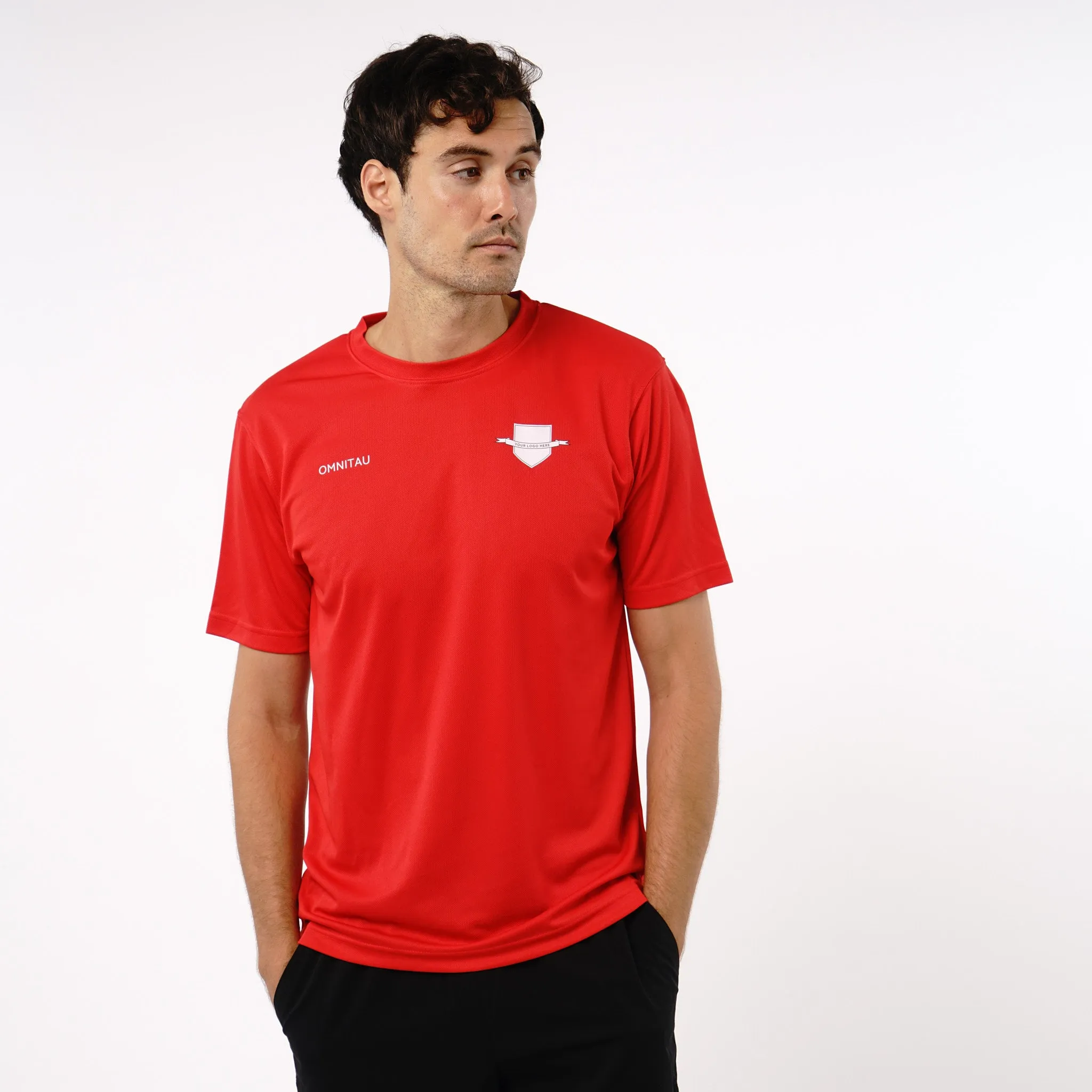 Omnitau Men's Core Multisport Crew Neck Playing Shirt - Red
