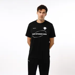 Omnitau Men's Team Sports Core Cricket Crew Neck Shirt - Black