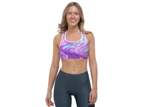Purple Marbled Sports Bra