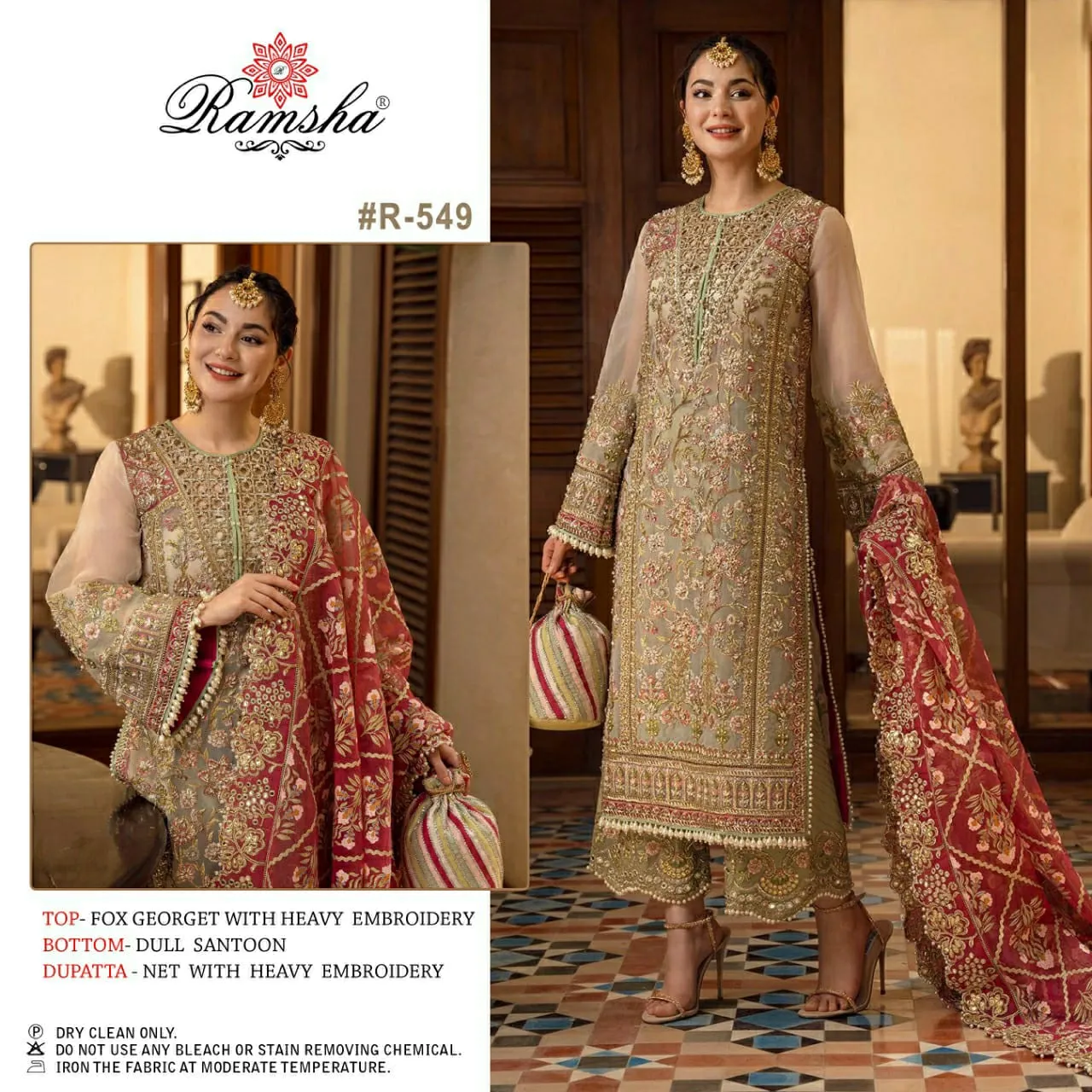 RAMSHA D..NO R-549 EMBROIDERY SUIT