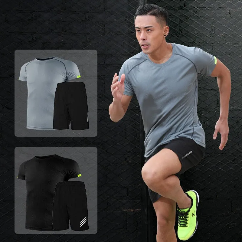 Running T Shirt Sport GYM Tshirt Short Sleeve Football Basketball Tennis Shirt Quick Dry Fitness Sports Set Suits Sportswear
