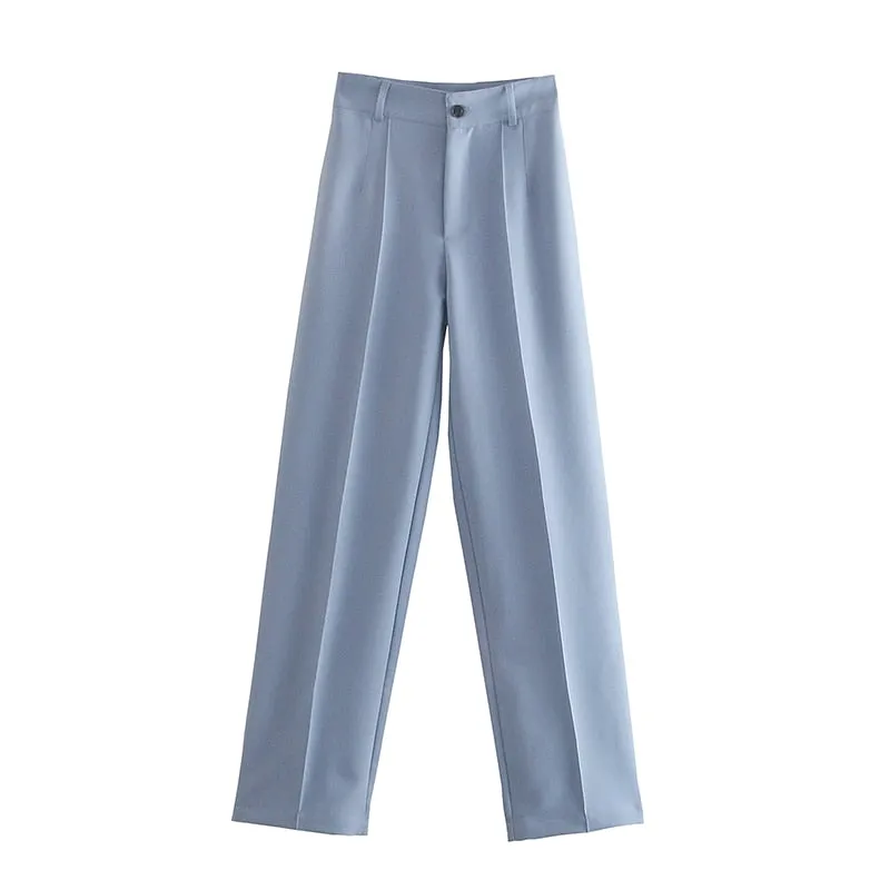 TRAF Women Chic Fashion Office Wear Straight Pants