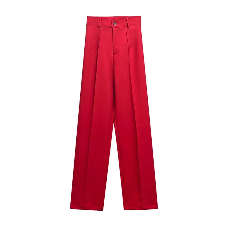 TRAF Women Chic Fashion Office Wear Straight Pants