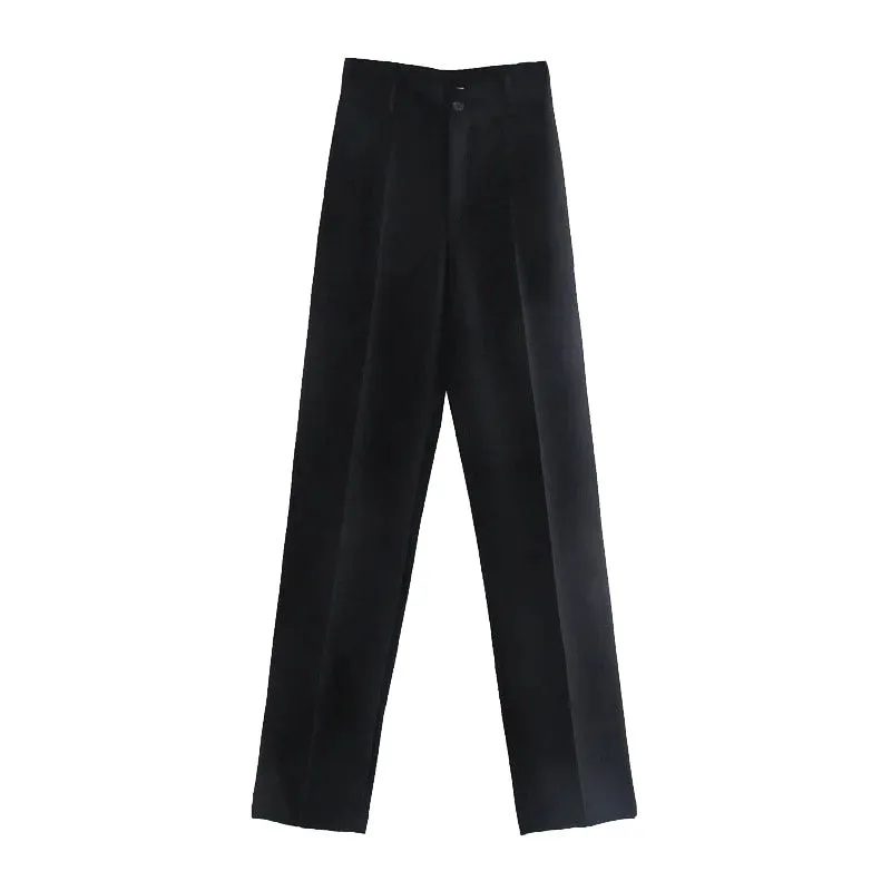 TRAF Women Chic Fashion Office Wear Straight Pants