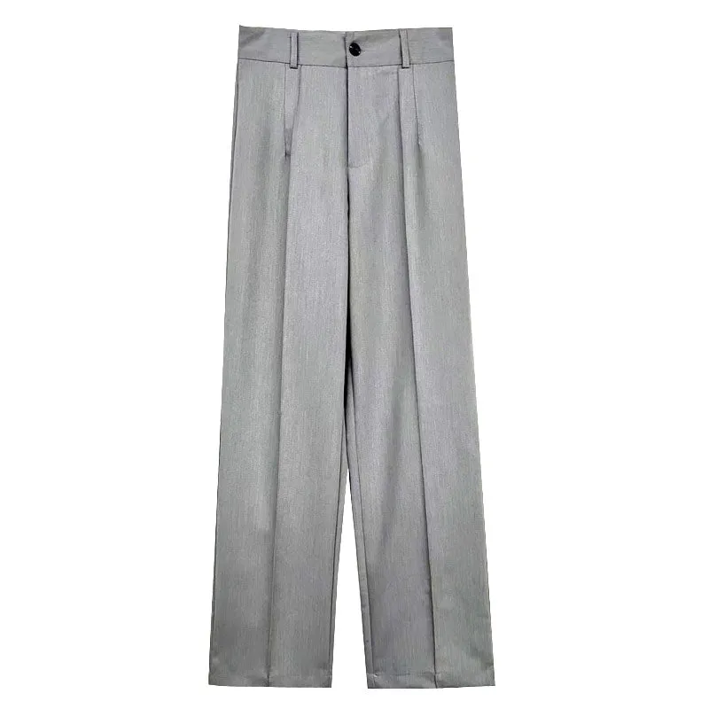 TRAF Women Chic Fashion Office Wear Straight Pants