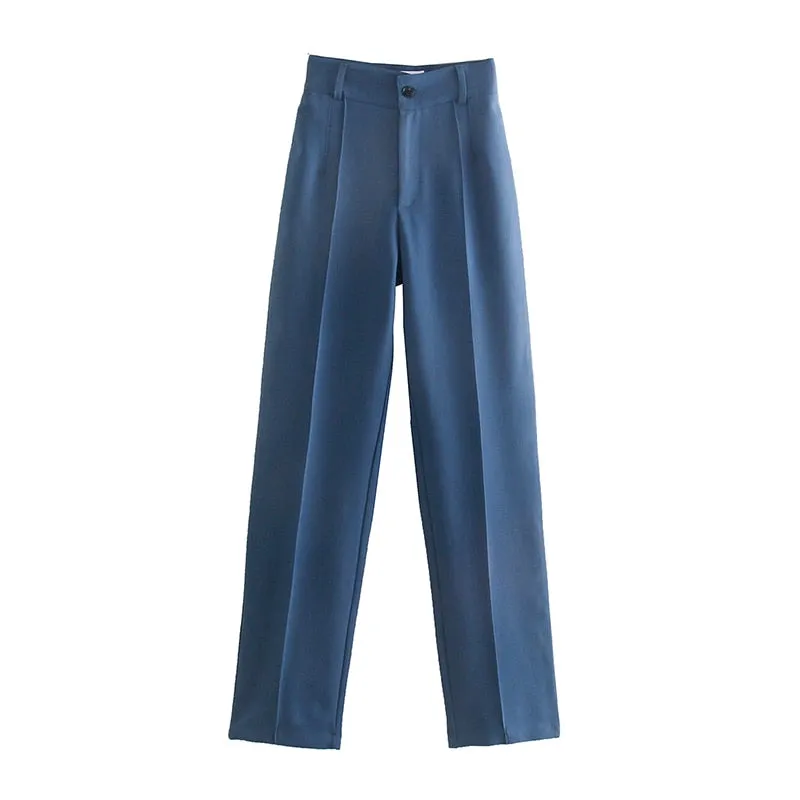TRAF Women Chic Fashion Office Wear Straight Pants