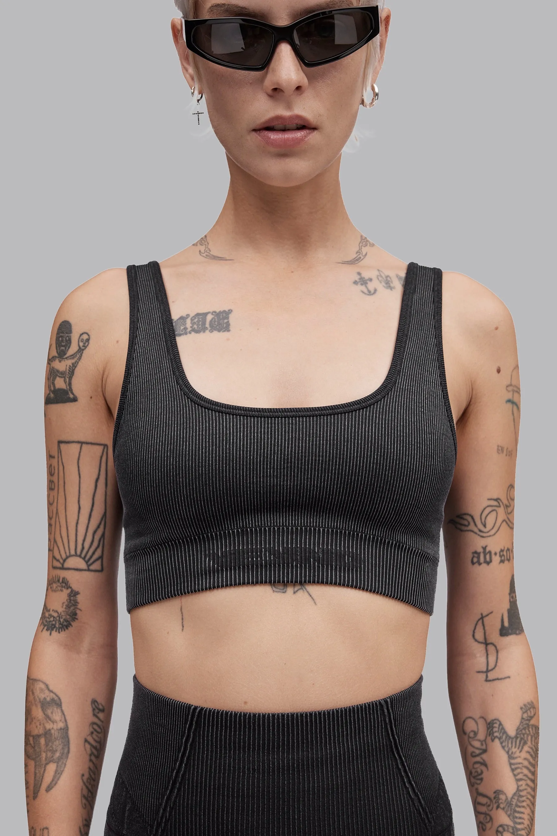 V_FADE SEAMLESS SPORTS BRA - Black Vintage